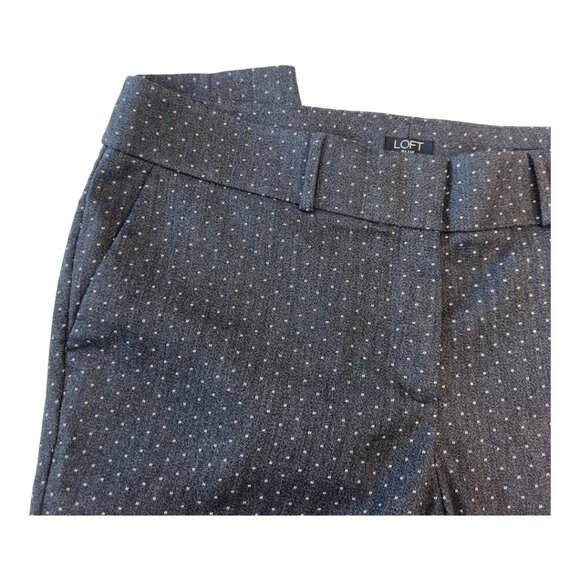 LOFT Plus Women Marisa Skinny Pants SZ 16 Gray Dotted Pattern Stretchy  Slim Fit - Picture 10 of 14